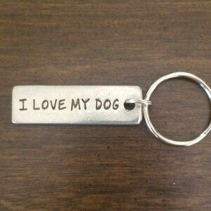 cute I love my dog keychain